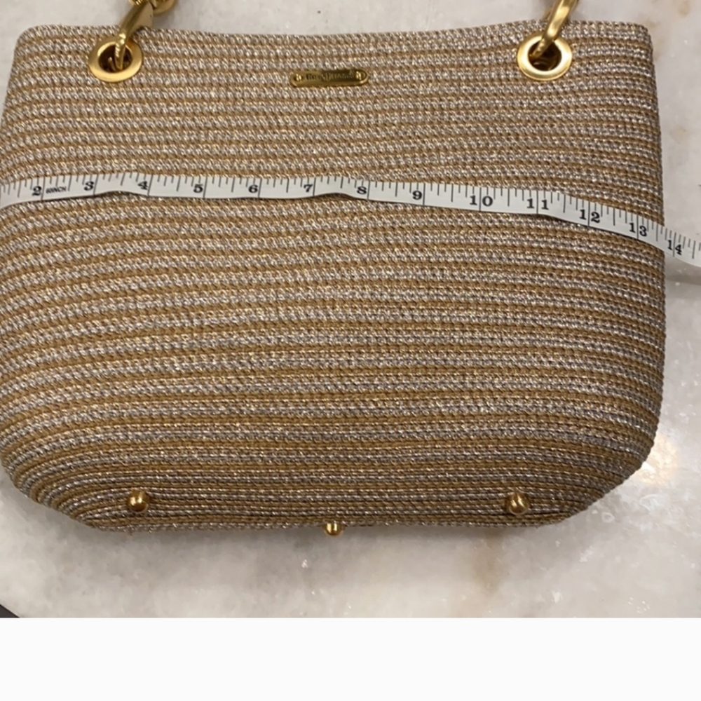Eric Javits Metallic Silver & Straw Bag - Picture 5 of 16